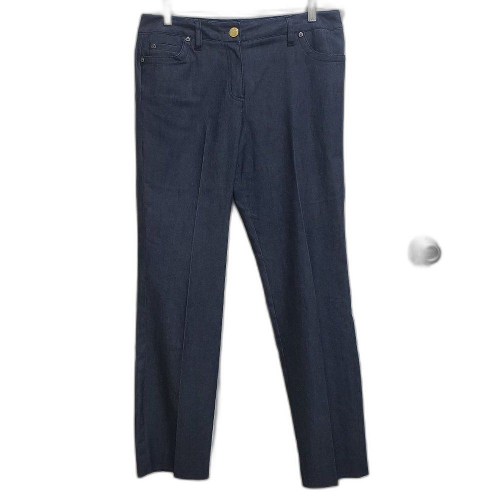 Larry Levine Jeans Womens 10 Black Dark Wash Denim Straight Leg Stretch Casual